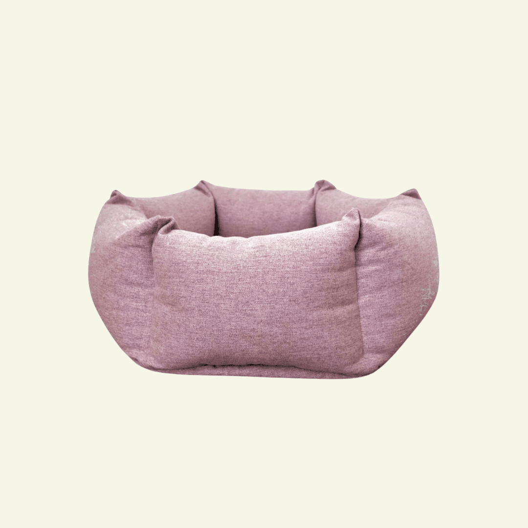 Nest | Panier cocooning sécurisé pour chat à bords enveloppants - Jean - Poil - Rose
