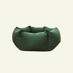 Nest | Panier cocooning sécurisé pour chat à bords enveloppants - Jean - Poil - Vert