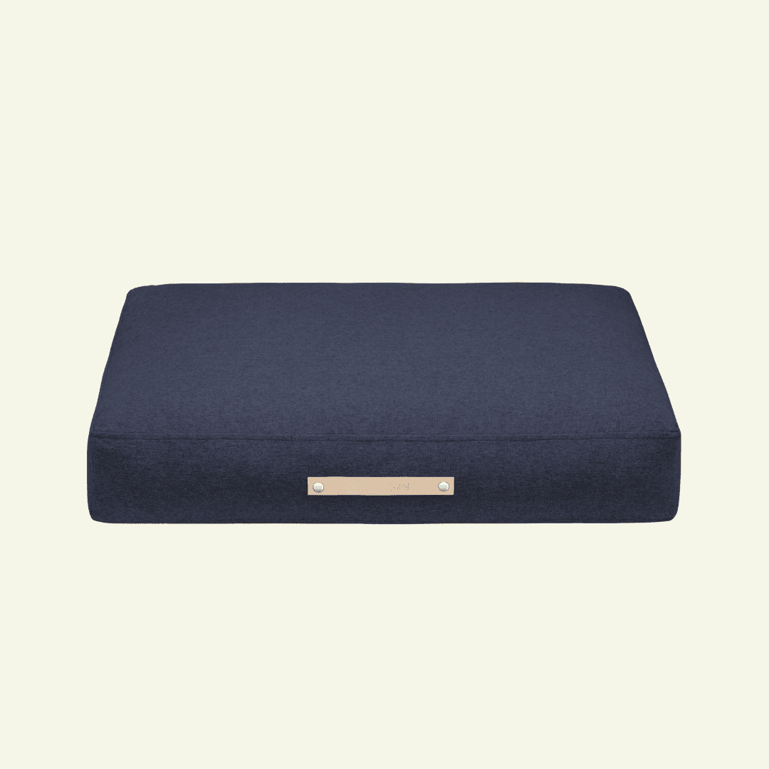 Oslo | Coussin pour chien - style scandinave, housse lavable - Jean - Poil - Bleu marine