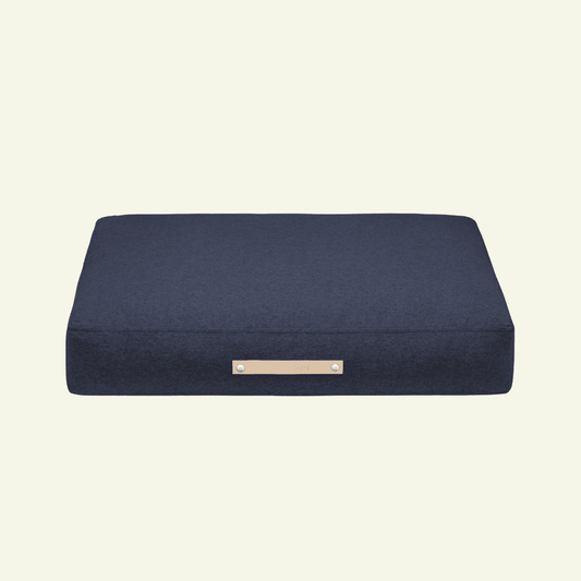 Oslo | Coussin pour chien - style scandinave, housse lavable - Jean - Poil - Bleu marine