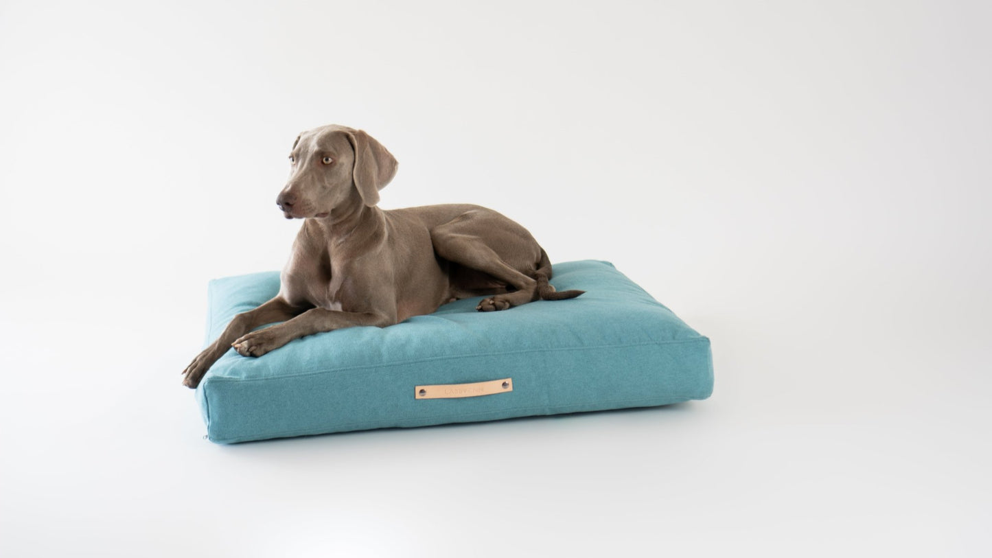Oslo | Coussin pour chien - style scandinave, housse lavable - Jean - Poil - Bleu marine