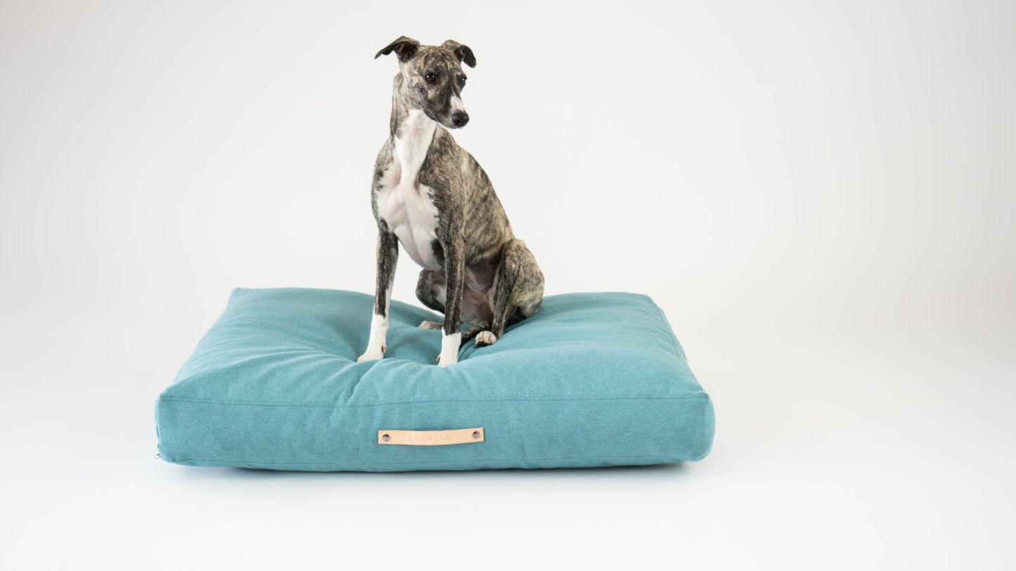 Oslo | Coussin pour chien - style scandinave, housse lavable - Jean - Poil - Bleu marine