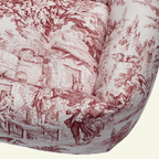 Panama | Panier en coton Toile de Jouy pour chien, déhoussable - fabrication artisanale - Jean - Poil - Bleu marine
