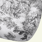 Panama | Panier en coton Toile de Jouy pour chien, déhoussable - fabrication artisanale - Jean - Poil - Bleu marine
