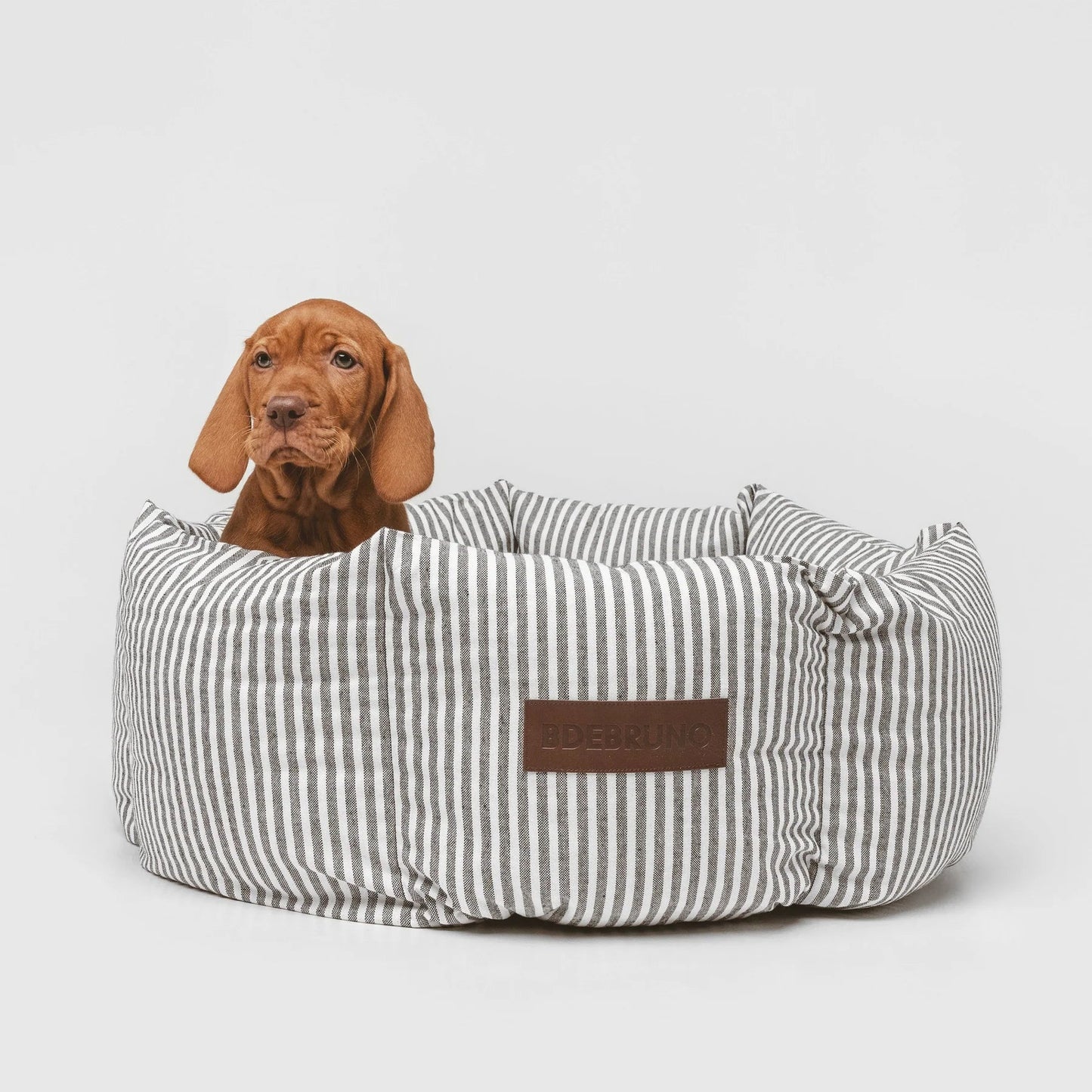 Puglia Cupcake | Panier rond pour chien à rayures, fait main - Jean - Poil - S