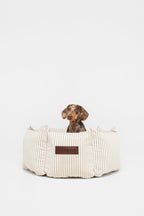 Puglia Cupcake | Panier rond pour chien à rayures, fait main - Jean - Poil - S