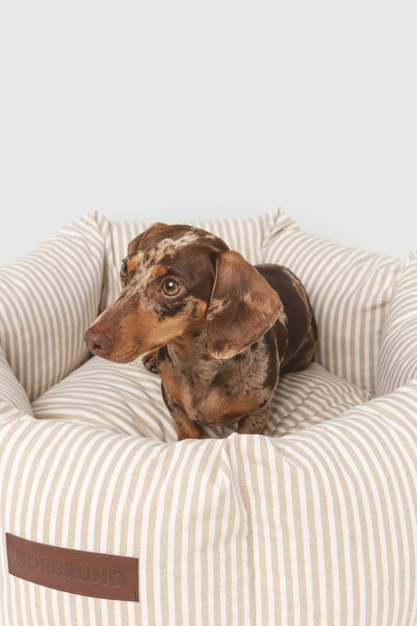 Puglia Cupcake | Panier rond pour chien à rayures, fait main - Jean - Poil - S