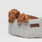 Puglia Cupcake | Panier rond pour chien à rayures, fait main - Jean - Poil - S