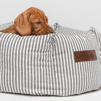 Puglia Cupcake | Panier rond pour chien à rayures, fait main - Jean - Poil - S