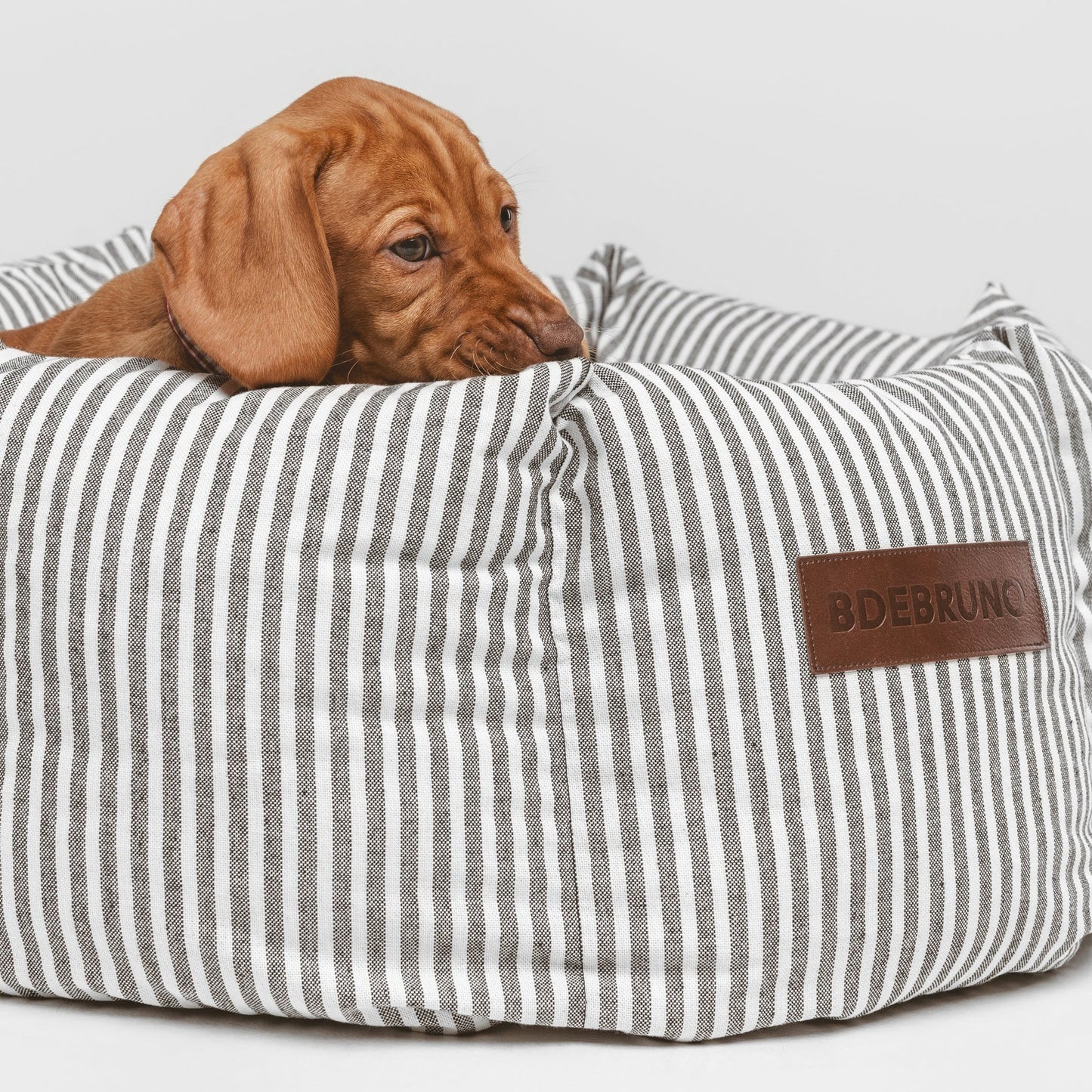 Puglia Cupcake | Panier rond pour chien à rayures, fait main - Jean - Poil - S