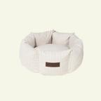 Puglia Cupcake | Panier rond pour chien à rayures, fait main - Jean - Poil - S