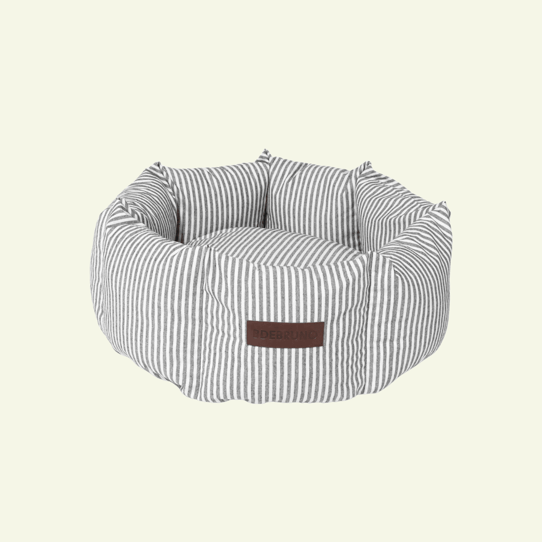 Puglia Cupcake | Panier rond pour chien à rayures, fait main - Jean - Poil - S