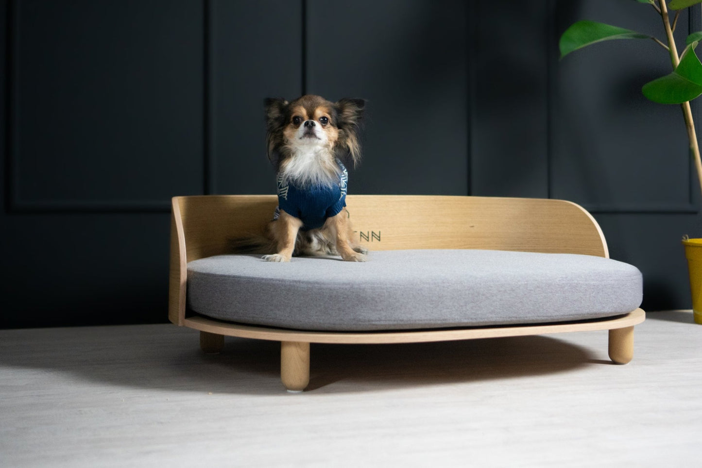 Pullo | Pull pour chien en laine italienne - Jean - Poil - Marine