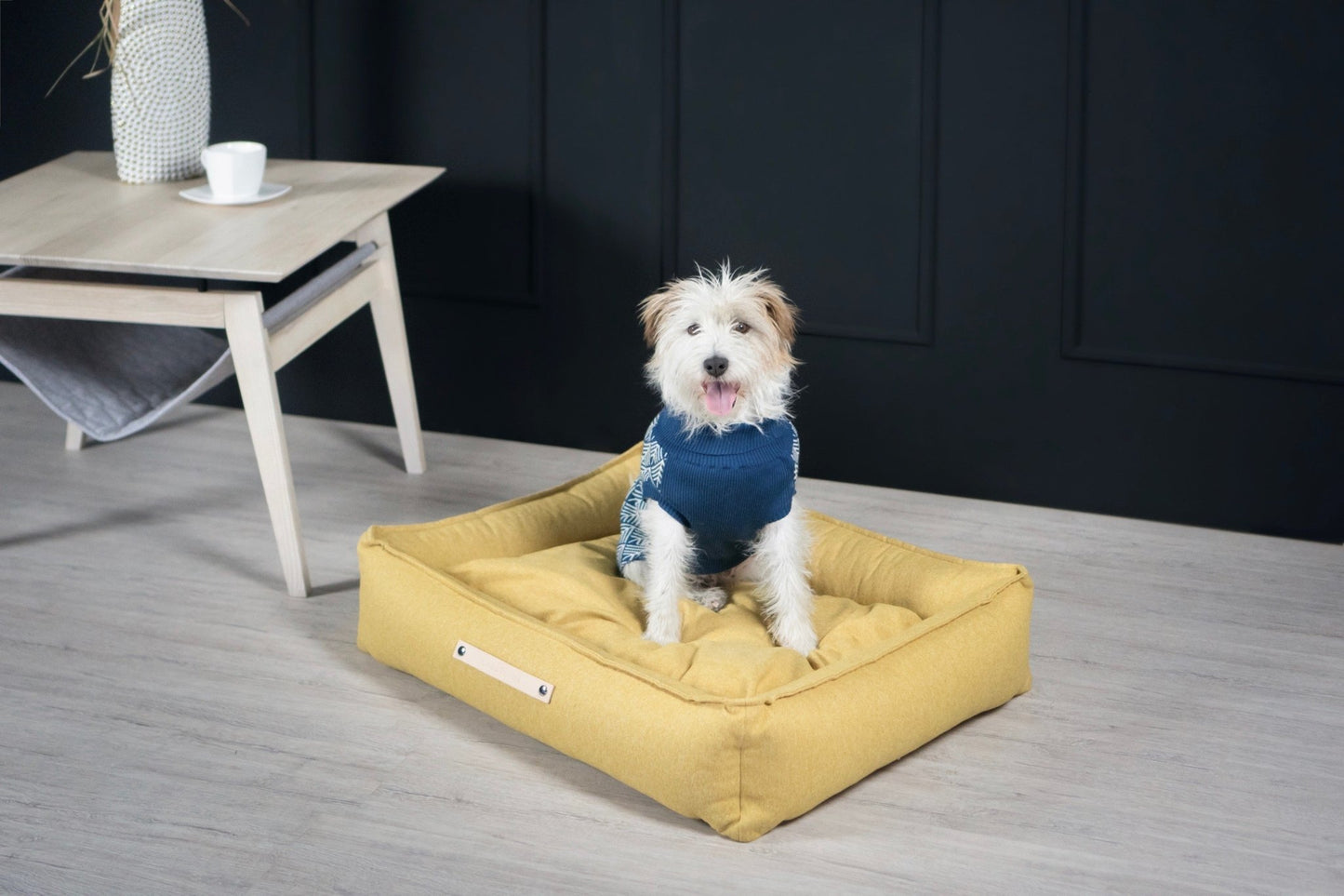 Pullo | Pull pour chien en laine italienne - Jean - Poil - Marine