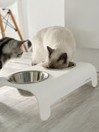 Rico | Double gamelle design pour chat - Jean - Poil - Mokka