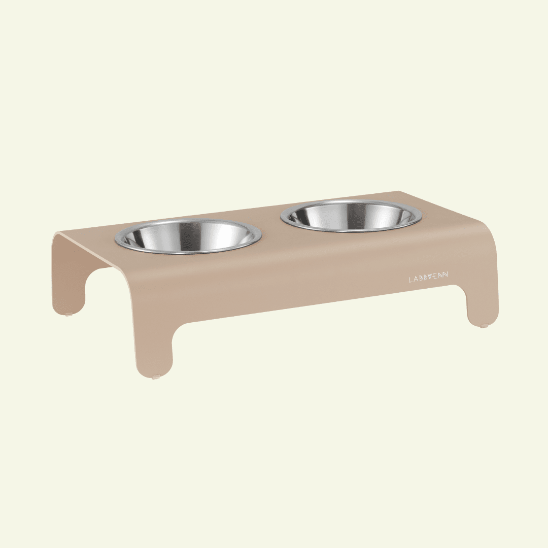 Rico | Double gamelle design pour chat - Jean - Poil - Mokka