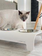 Rico | Double gamelle design pour chat - Jean - Poil - Mokka