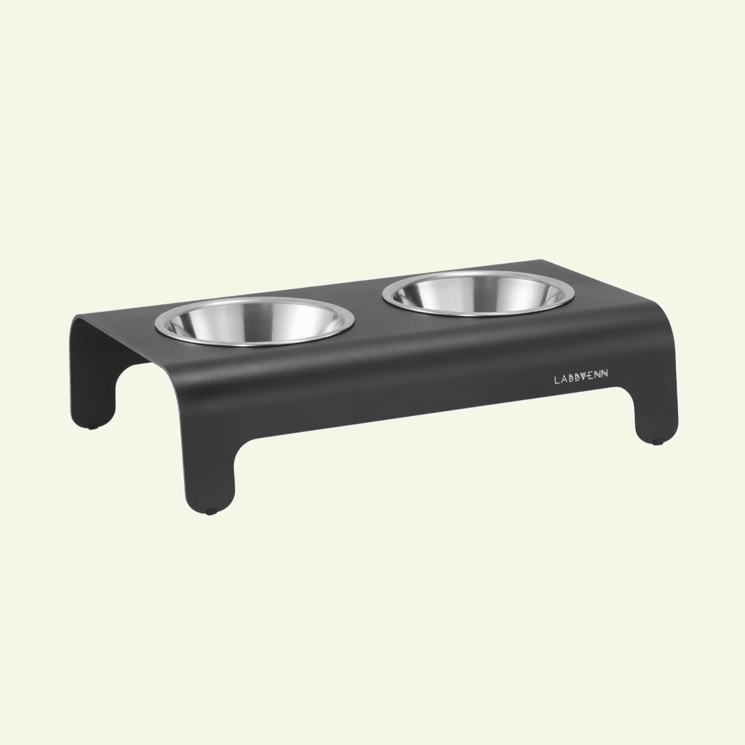 Rico | Double gamelle design pour chat - Jean - Poil - Noir