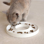 Ring | Gamelle anti glouton en porcelaine pour chat - Jean - Poil - Gris