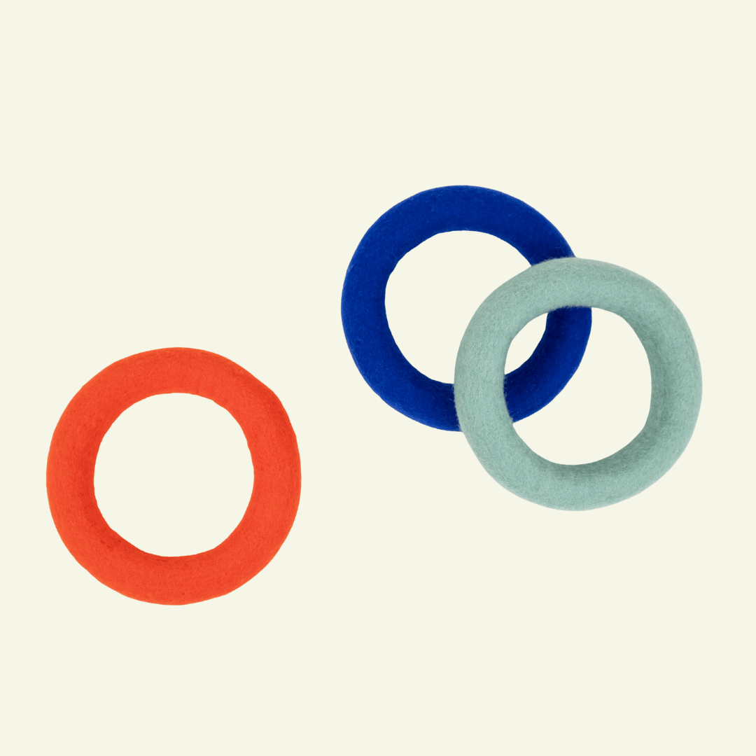 Ring | Jouet en feutre de laine naturelle - Jean - Poil - Bleu clair