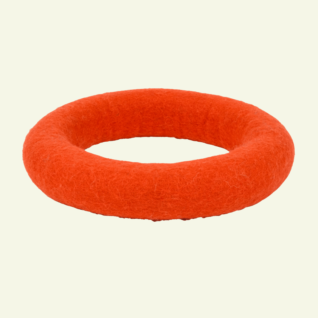 Ring | Jouet en feutre de laine naturelle - Jean - Poil - Orange