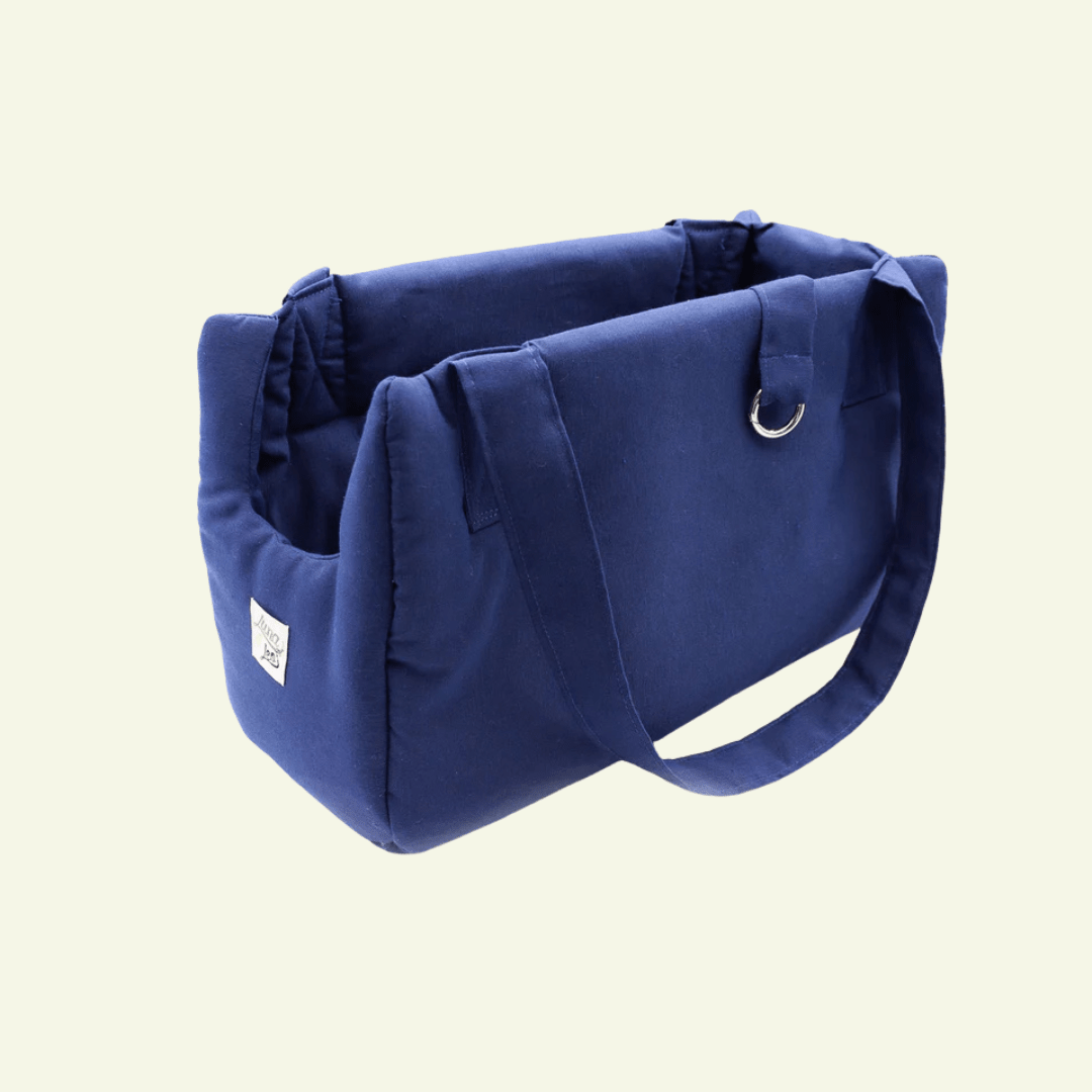 Sienne | Sac de transport en coton, coloris frais - fabrication artisanale - Jean - Poil - Marine