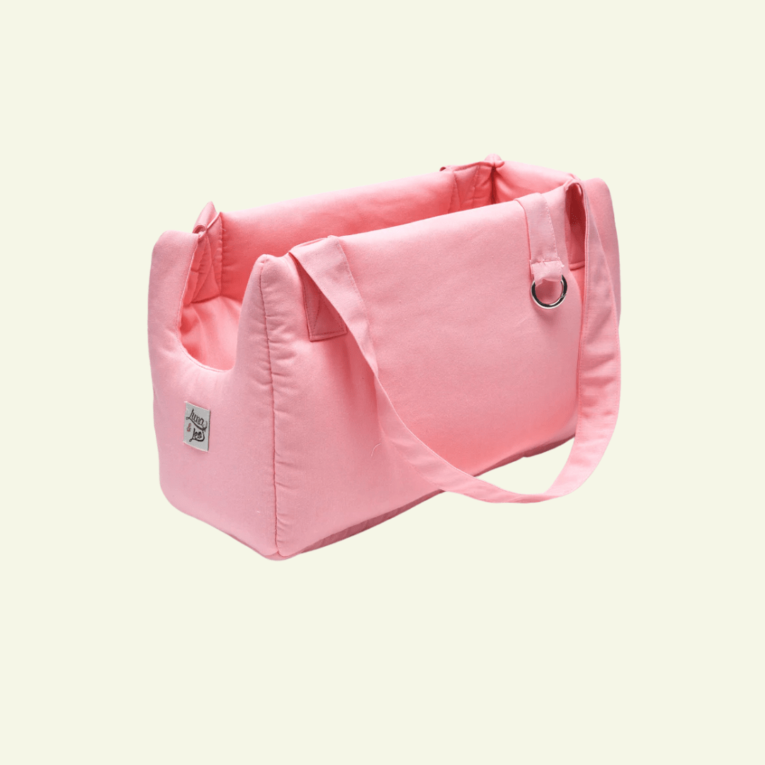 Sienne | Sac de transport en coton, coloris frais - fabrication artisanale - Jean - Poil - Rose