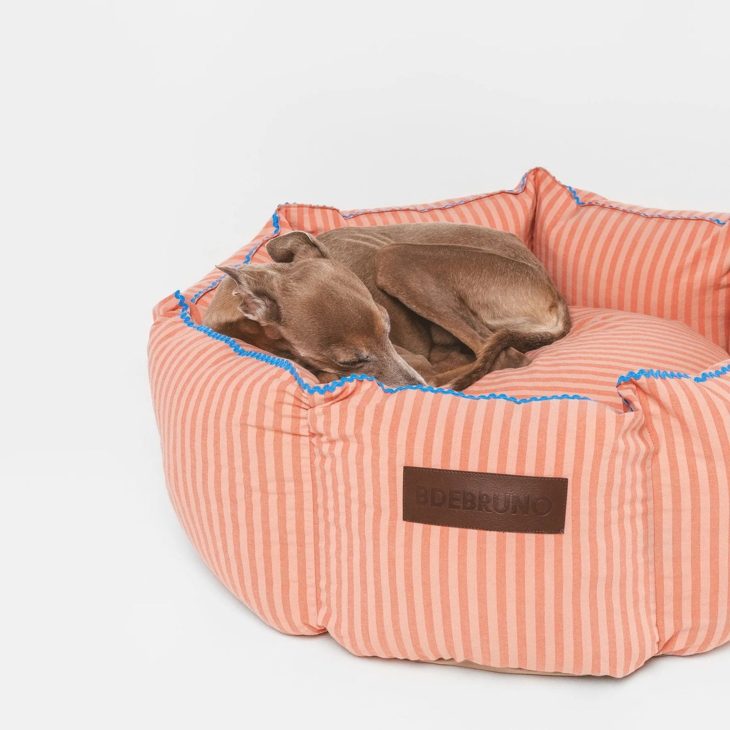 Sintra Cupcake | Panier rond pour chien rayé orange, fait main - Jean-Poil - S