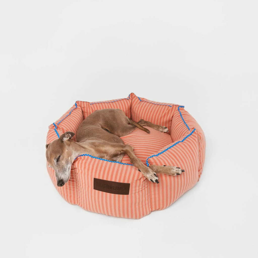 Sintra Cupcake | Panier rond pour chien rayé orange, fait main - Jean-Poil - S