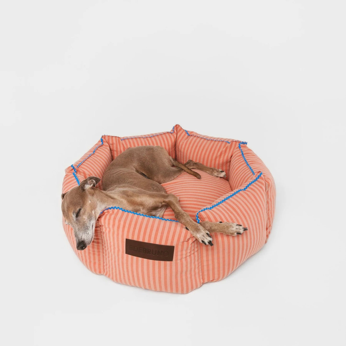 Sintra Cupcake | Panier rond pour chien rayé orange, fait main - Jean-Poil - S