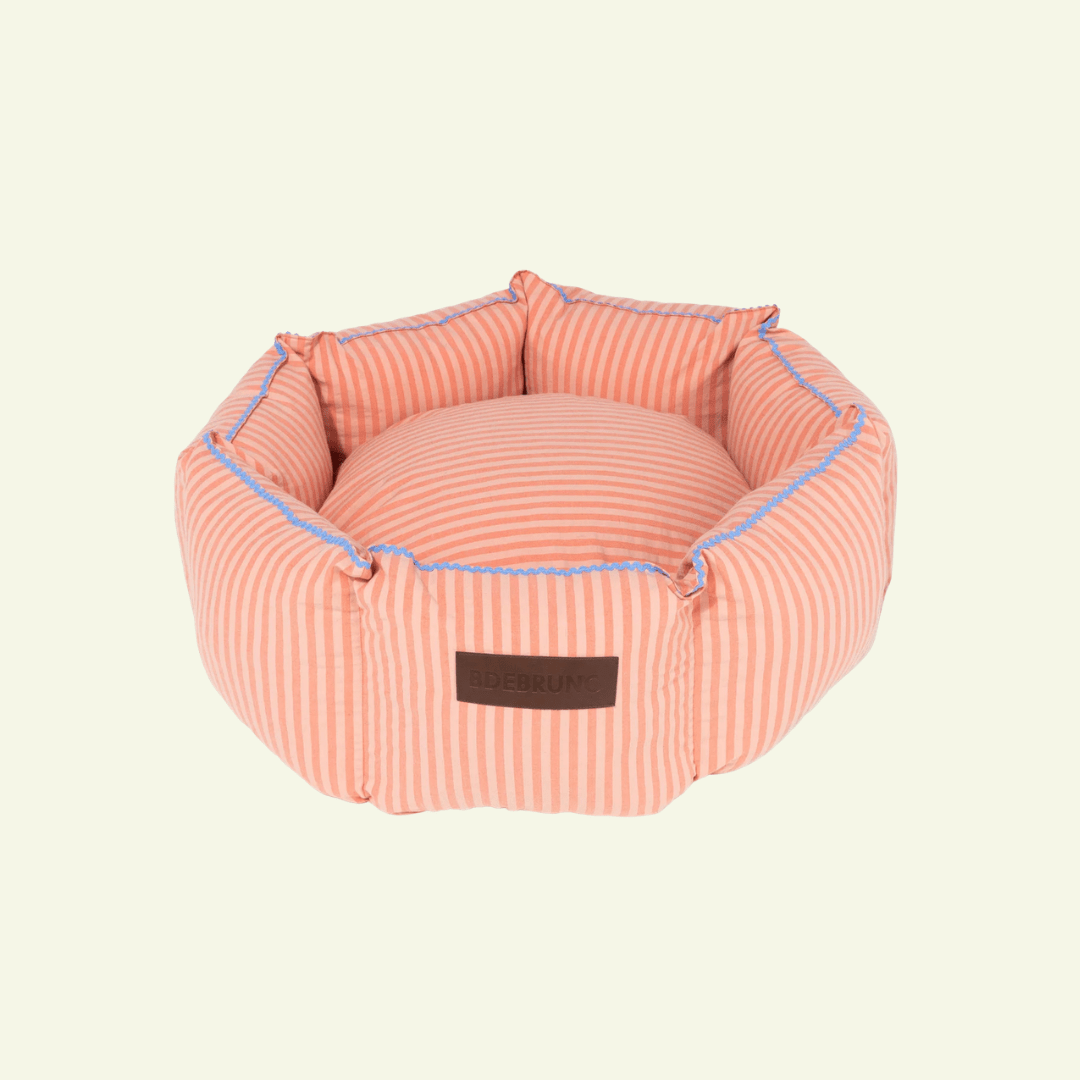 Sintra Cupcake | Panier rond pour chien rayé orange, fait main - Jean-Poil - S