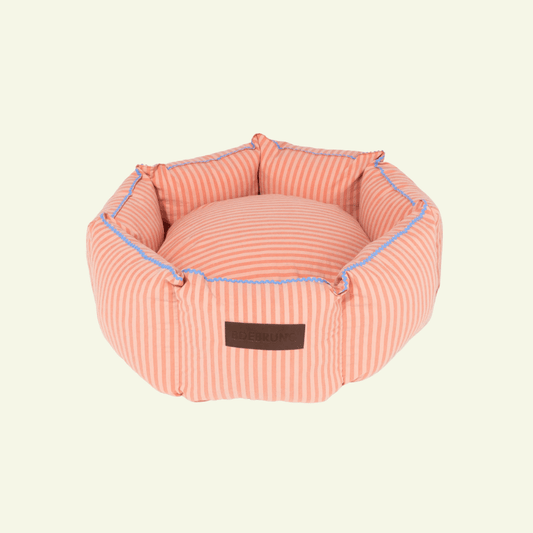 Sintra Cupcake | Panier rond pour chien rayé orange, fait main - Jean-Poil - S