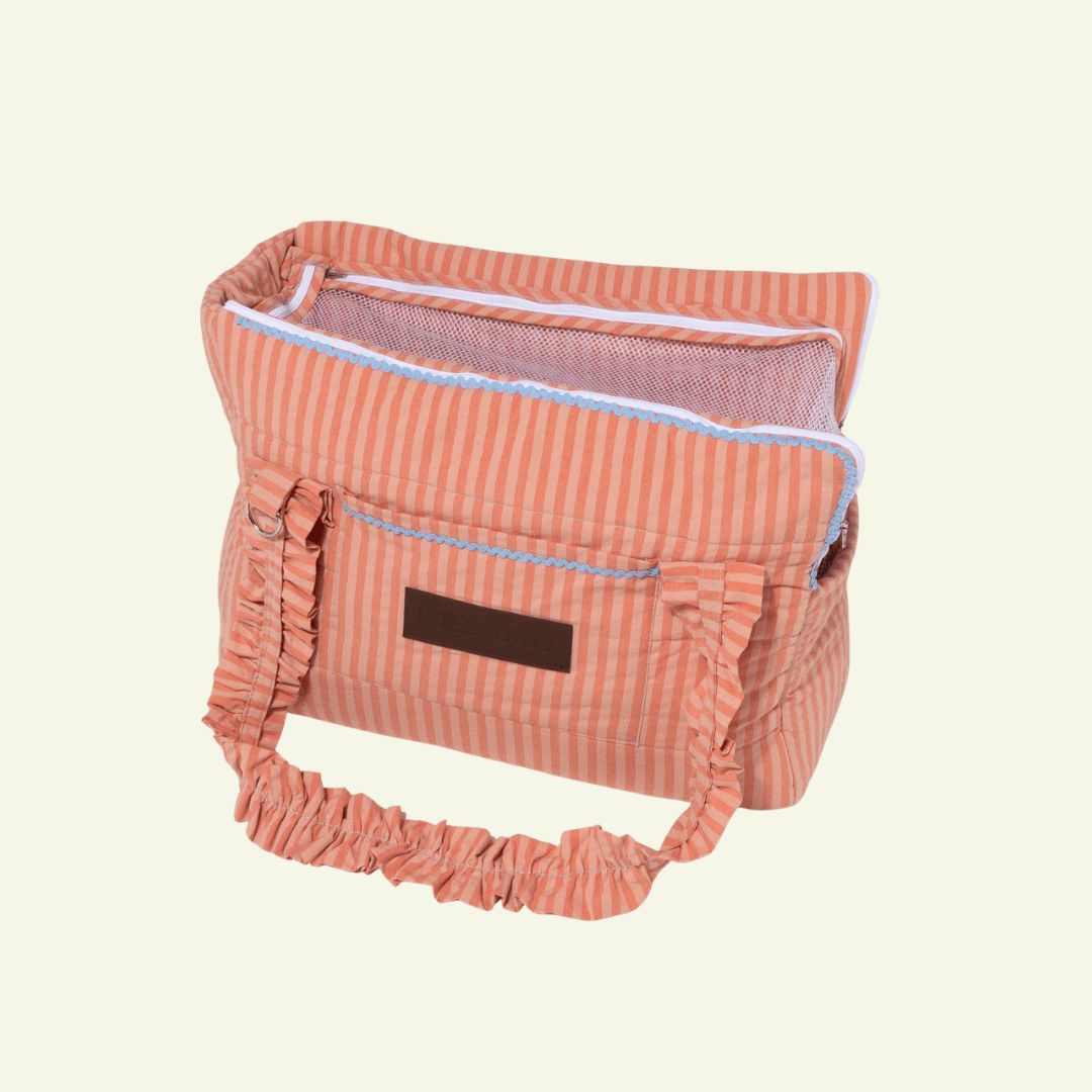 Sintra | Sac de transport pour chien & chat rayé orange, normé transports - Jean-Poil -
