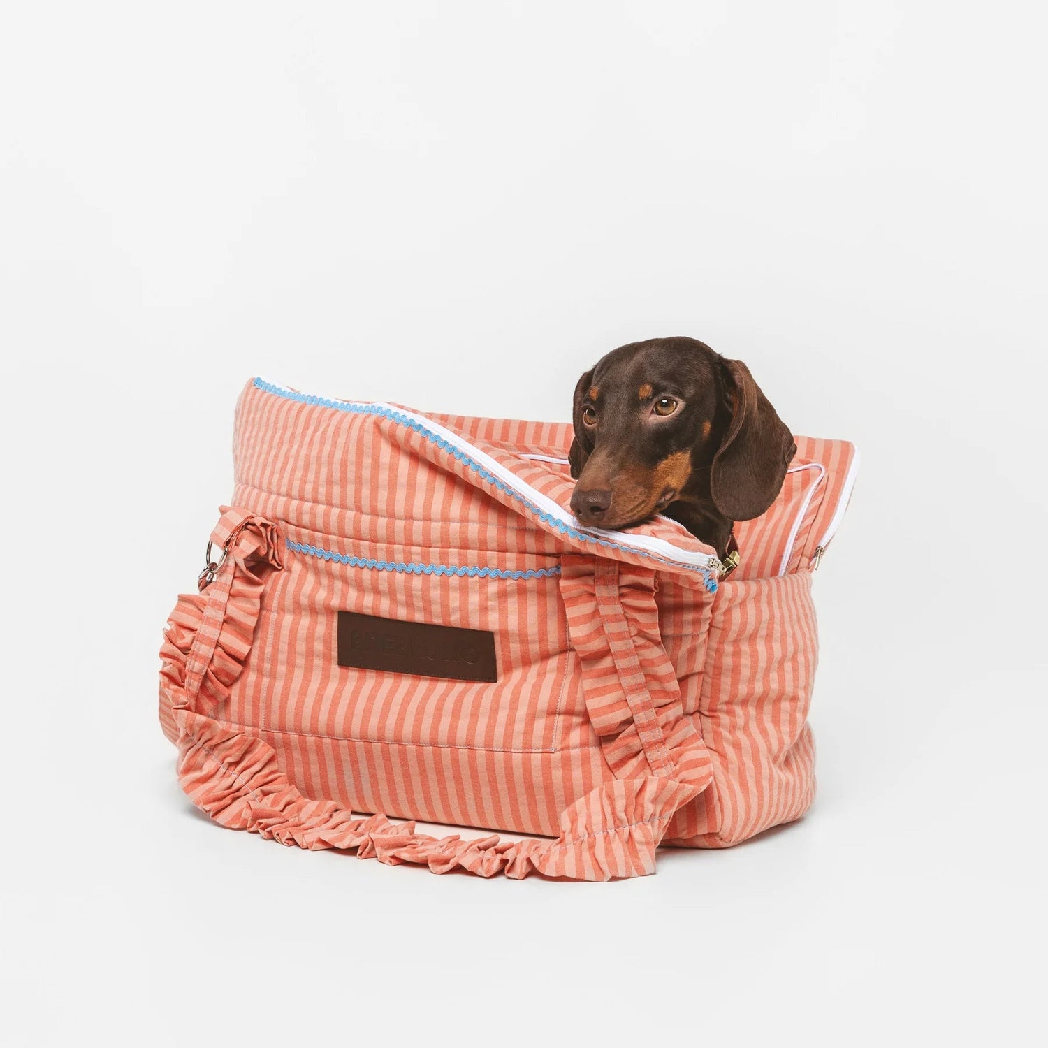 Sintra | Sac de transport pour chien & chat rayé orange, normé transports - Jean-Poil -