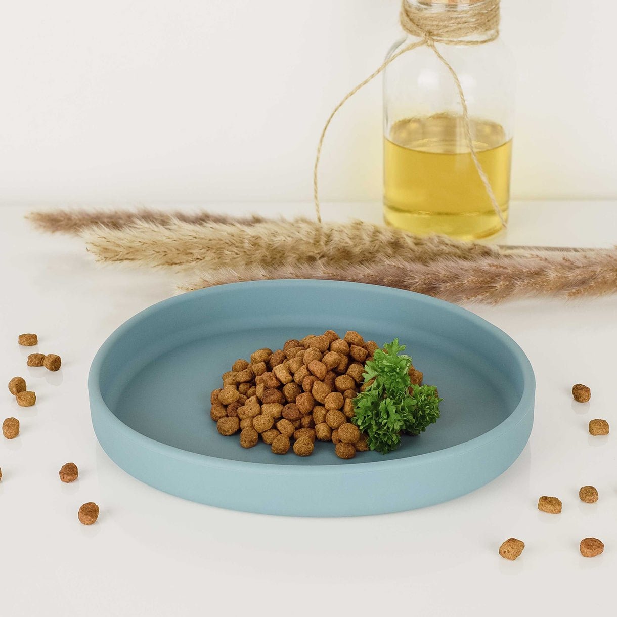 Smooth | Gamelle silicone anti - stress des moustaches pour chat - Jean - Poil - Bleu clair