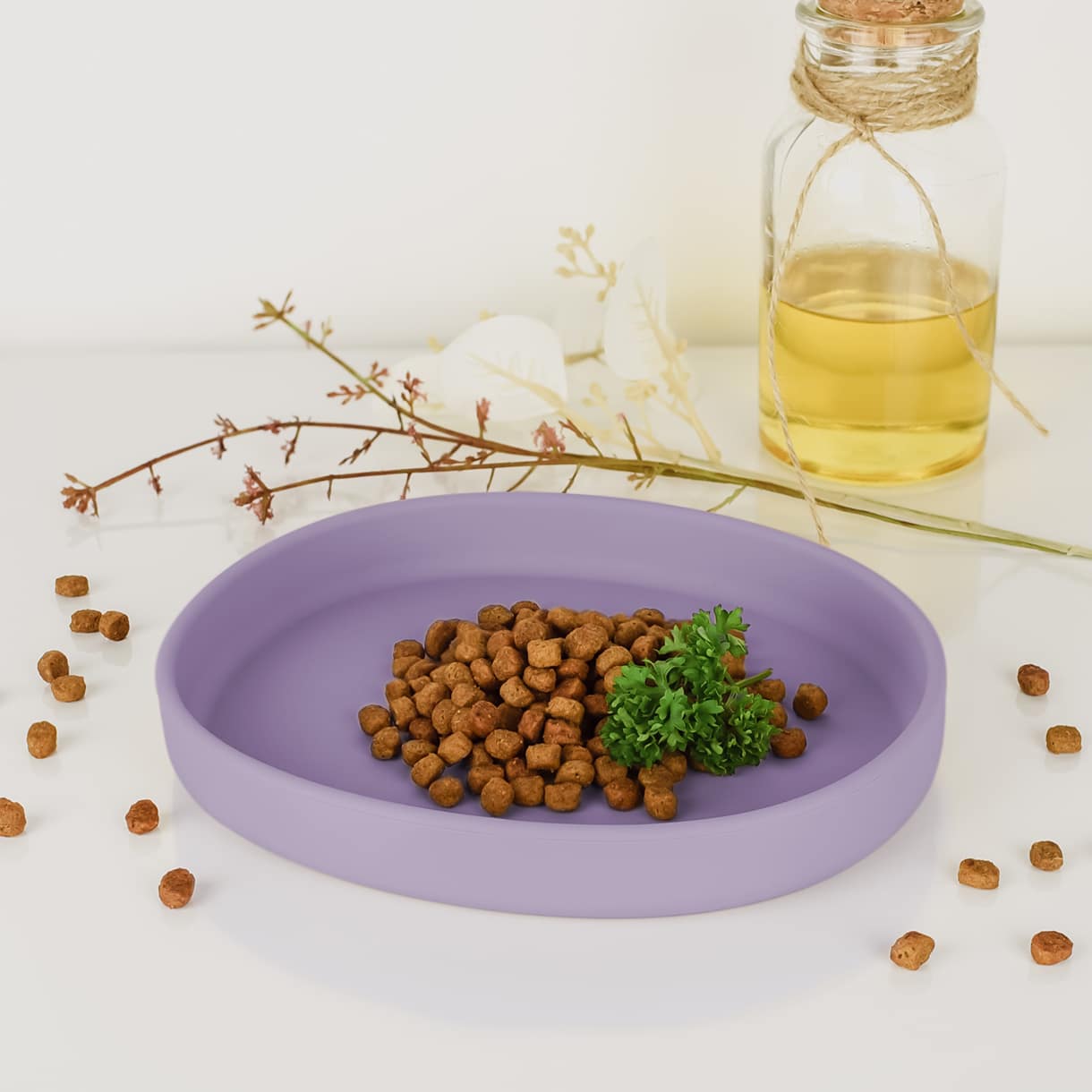 Smooth | Gamelle silicone anti - stress des moustaches pour chat - Jean - Poil - Bleu clair