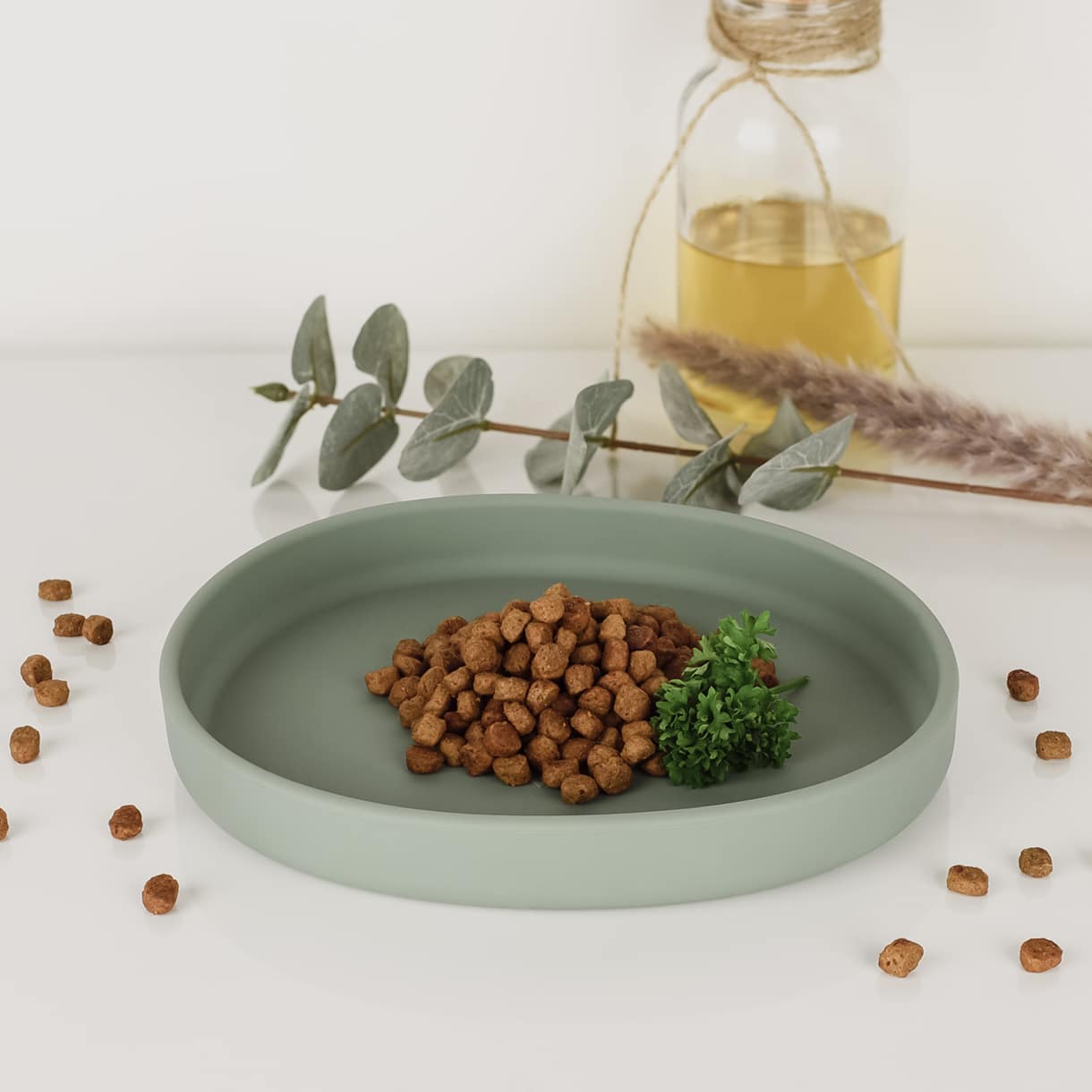 Smooth | Gamelle silicone anti - stress des moustaches pour chat - Jean - Poil - Bleu clair