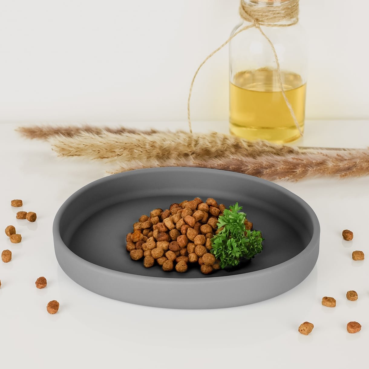 Smooth | Gamelle silicone anti - stress des moustaches pour chat - Jean - Poil - Bleu clair