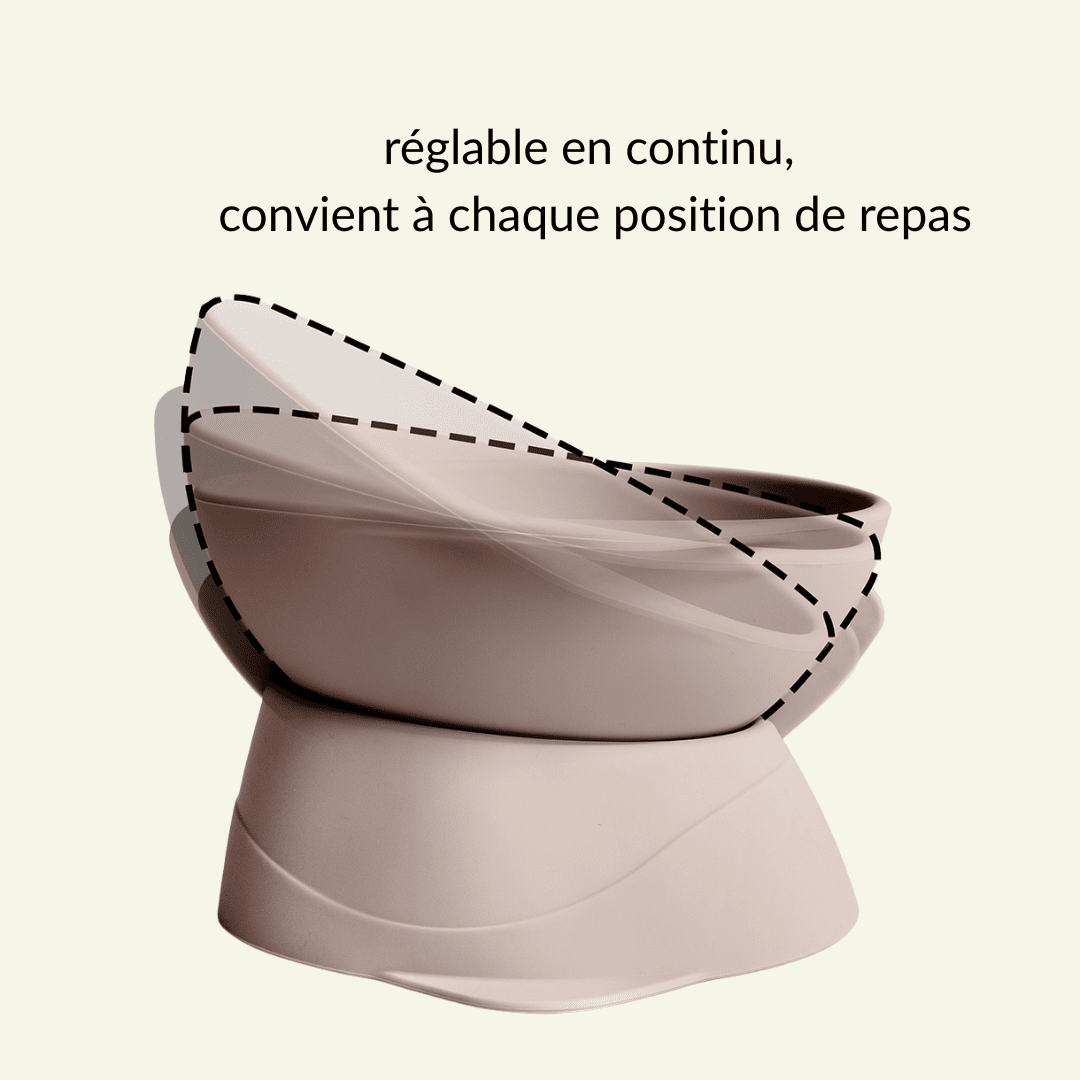 Smooth | Gamelle surélevée en silicone ergonomique - Jean - Poil - Bleu clair
