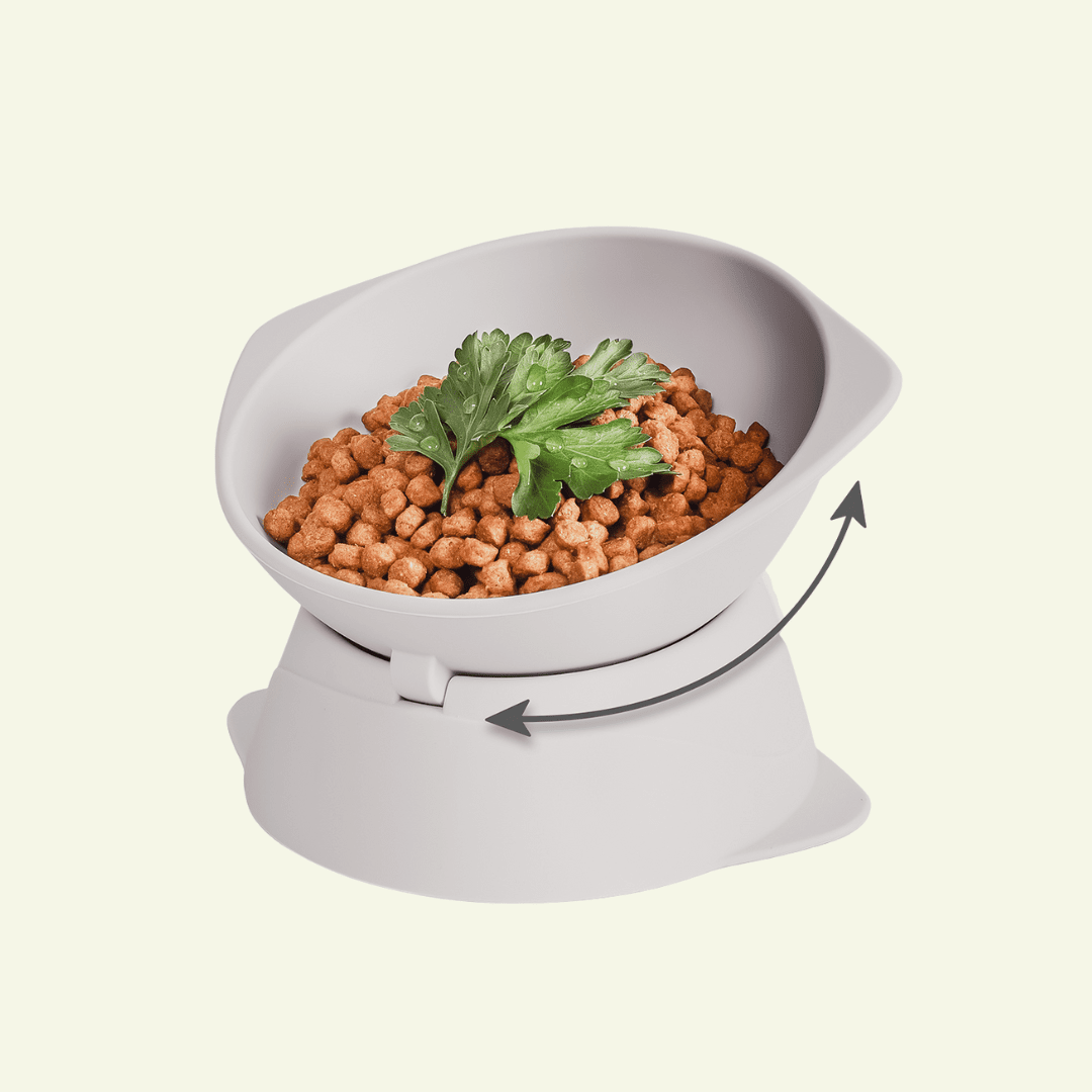 Smooth | Gamelle surélevée en silicone ergonomique - Jean - Poil - Gris clair