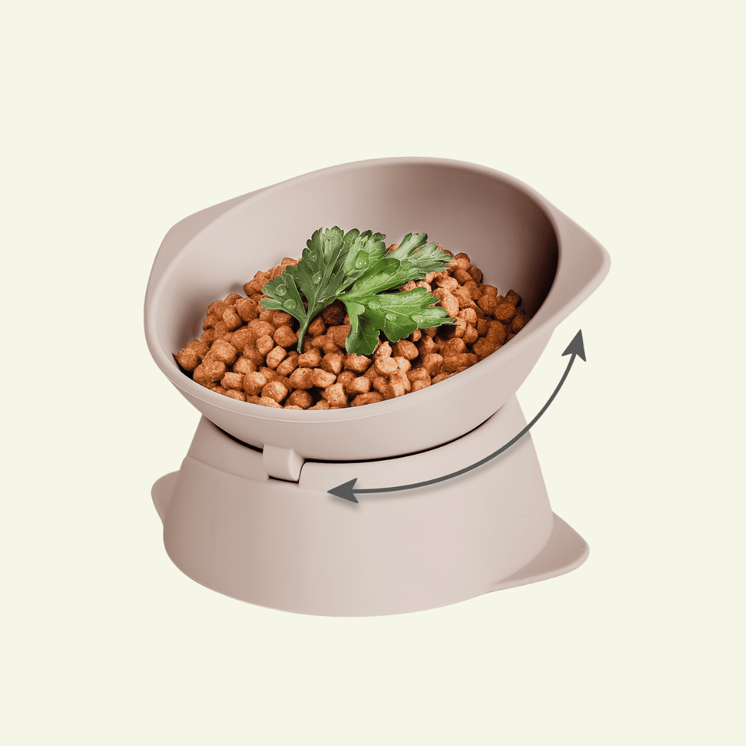 Smooth | Gamelle surélevée en silicone ergonomique - Jean - Poil - Taupe