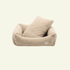 Snozy | Panier en tissu bouclette pour chat – Moelleux ajustable & éco-responsable - Cafide - Jean-Poil - Beige