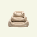 Snozy | Panier en tissu bouclette pour chien – Moelleux ajustable & éco - responsable - Jean - Poil - Beige - S - Panier chien en tissu bouclette beige ajustable et déhoussable Snozy Cafide 4
