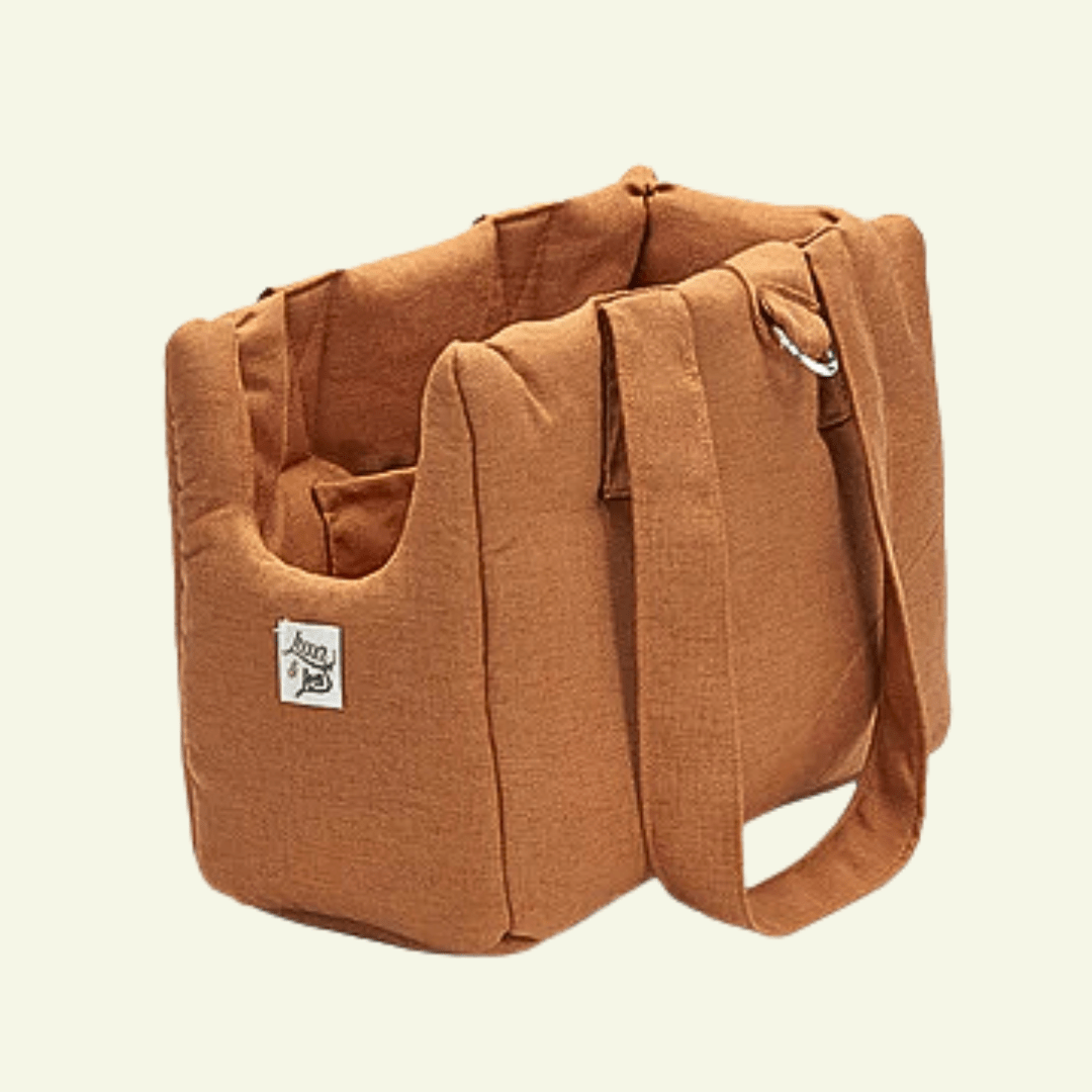 Soft | Sac de transport en tissus doux avec ou sans bouclette - fabrication artisanale - Jean - Poil - Marron
