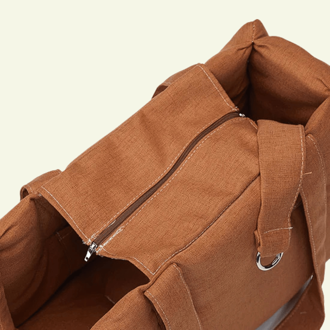 Soft | Sac de transport en tissus doux avec ou sans bouclette - fabrication artisanale - Jean - Poil - Vert