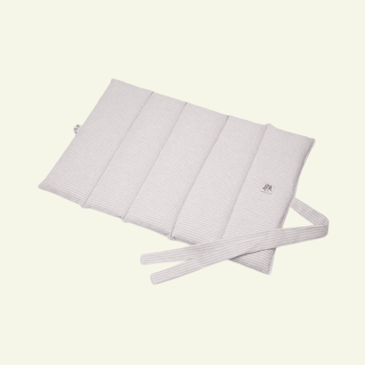 Striscia | Tapis de voyage enroulable - fabrication artisanale - Jean - Poil - Beige