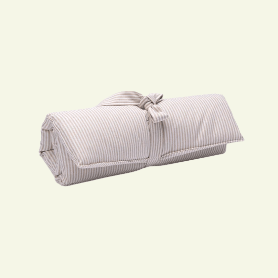 Striscia | Tapis de voyage enroulable - fabrication artisanale - Jean - Poil - Beige