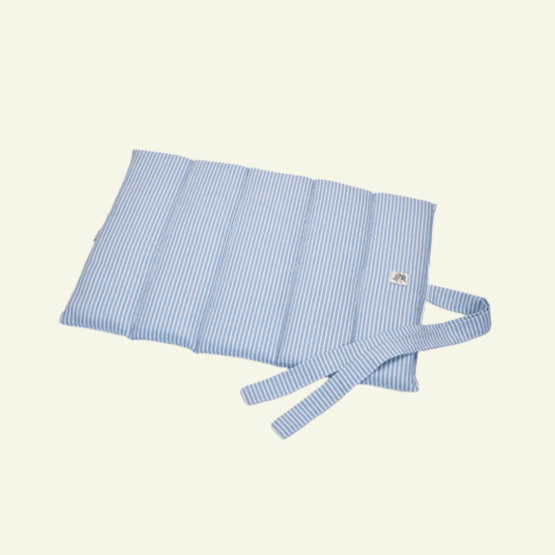 Striscia | Tapis de voyage enroulable - fabrication artisanale - Jean - Poil - Gris clair