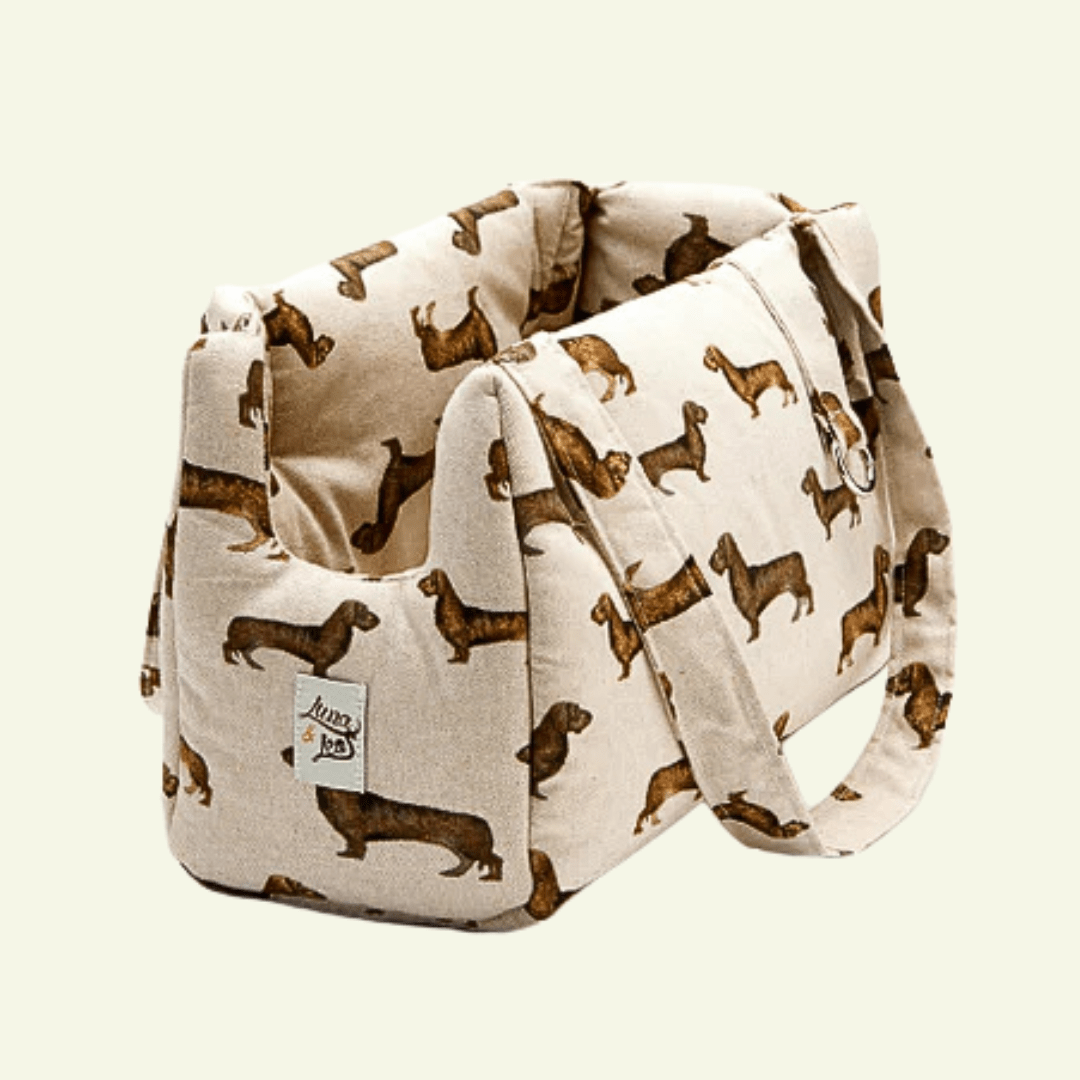 Teckel | Sac de transport pour chien en coton - fabrication artisanale - Jean - Poil - S