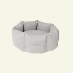 Teddy | Panier rond pour chien motif bouclette, fait main - Jean - Poil - S